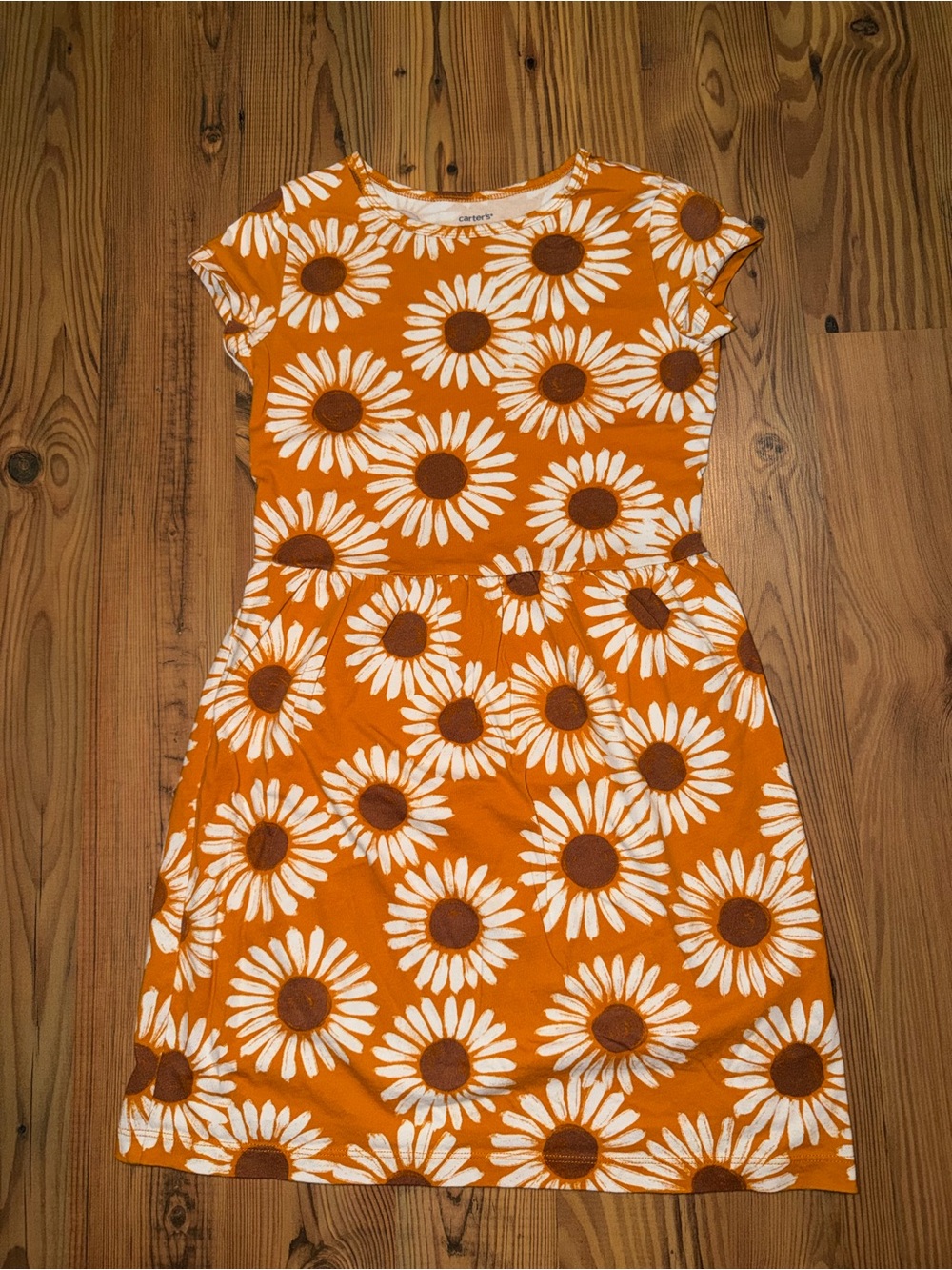 Orange Daisy Print Girls’ Dress